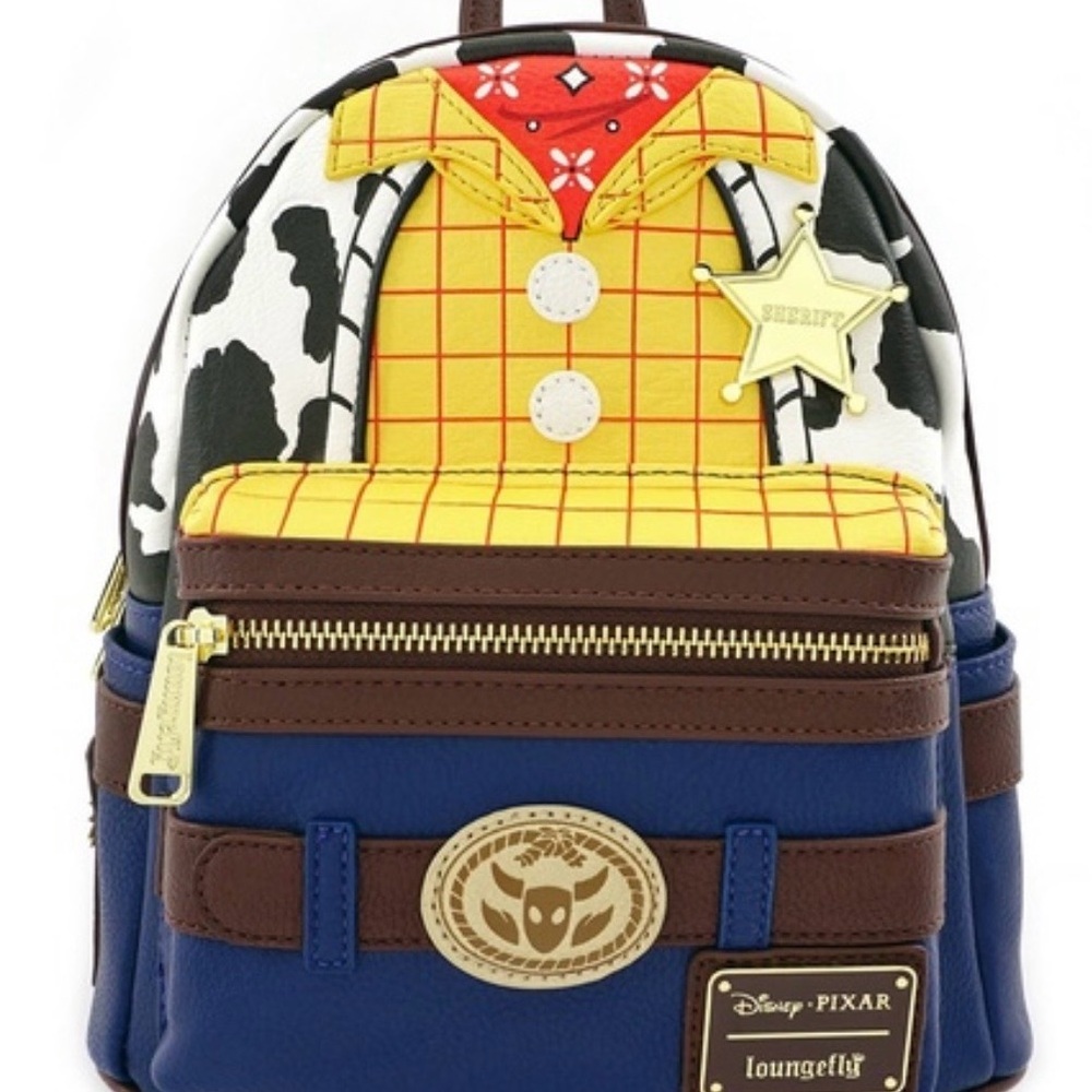 Loungefly Woody Inspired Backpack - Blue, Yellow, Brown